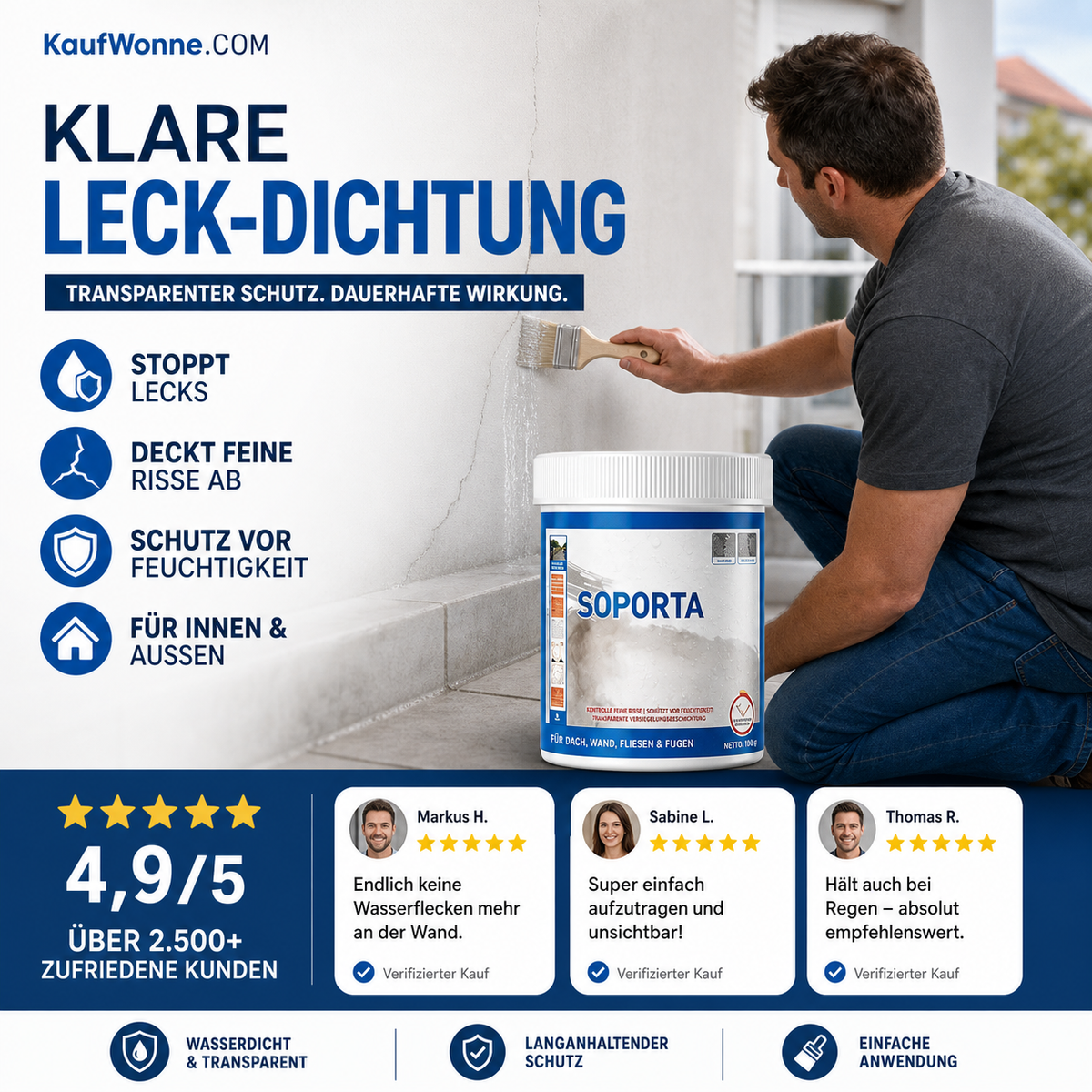 💧 Wasserfester Kleber & Dichtmasse – flexibel & langlebig, geeignet für Holz, Fliesen und Metall! 🌟-Gcom