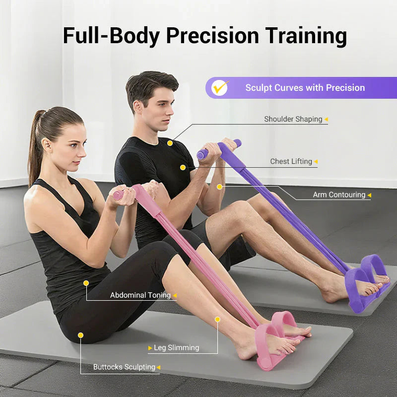 💎🔥 Heute -50 %! 💪Multifunktionales Pedal-Widerstandsband, elastisches Zugseil für das Fitnesstraining, Ganzkörpertraining für das Heim-Fitnessstudio, Sit-ups, Yoga, Bauchmuskeltraining – Summervibes