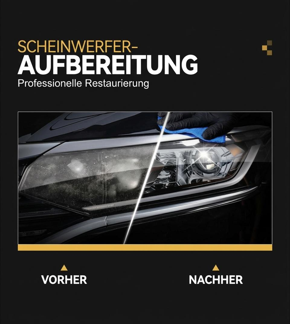 ⏰ 50% Rabatt!! 🥳Scheinwerfer wieder wie neu! Reparaturset gegen Vergilbung & Kratzer –💞 50.000+ zufriedene Kunden – jetzt sichern!