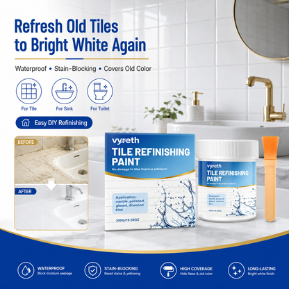 🚿 Alte Fliesen? Vergilbtes Waschbecken? – Weiße Fliesen-Renovierungsfarbe – wasserdicht & fleckenblockierend – DIY-Beschichtung für Fliesen, Waschbecken & Toiletten – einfach streichen & wie neu ✨