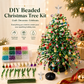🌲DIY Perlen-Weihnachtsbaum-Bausatz – Handgemachtes Bastelgeschenk mit Engels-Spitze, bunte Mini-Weihnachtsdekoration für Schreibtisch & Tisch (Alles-in-einem-Set)