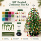 🌲DIY Perlen-Weihnachtsbaum-Bausatz – Handgemachtes Bastelgeschenk mit Engels-Spitze, bunte Mini-Weihnachtsdekoration für Schreibtisch & Tisch (Alles-in-einem-Set)