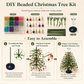 🌲DIY Perlen-Weihnachtsbaum-Bausatz – Handgemachtes Bastelgeschenk mit Engels-Spitze, bunte Mini-Weihnachtsdekoration für Schreibtisch & Tisch (Alles-in-einem-Set)