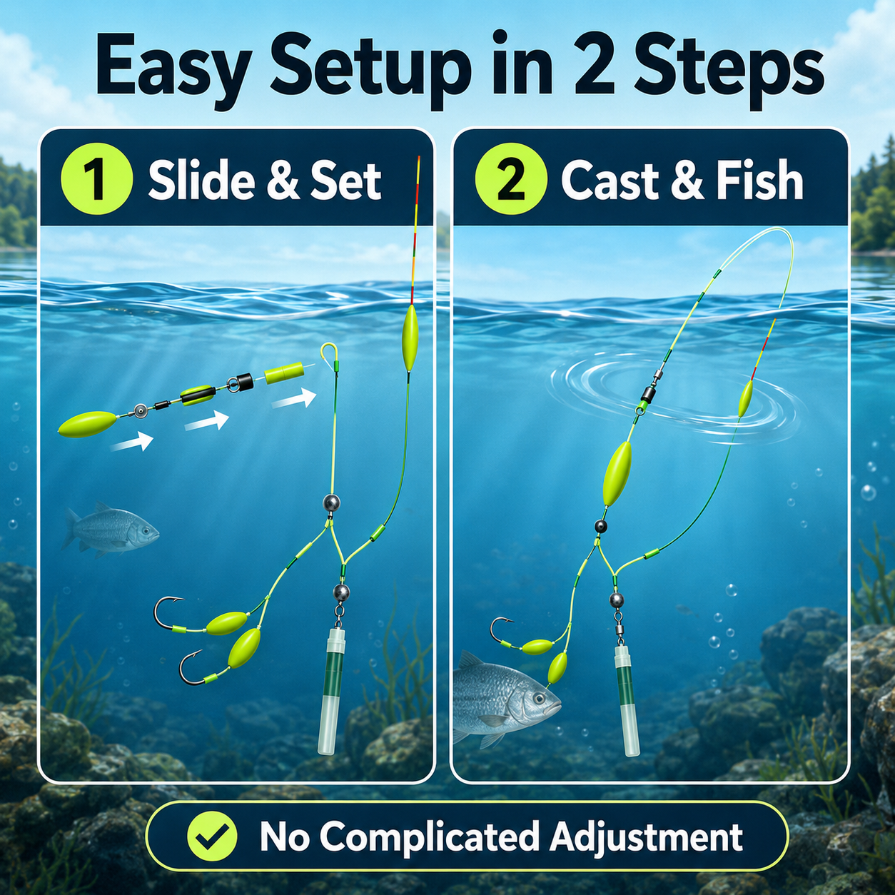 Fischfertiges Anti-Bottom-Doppelhaken-Rig
