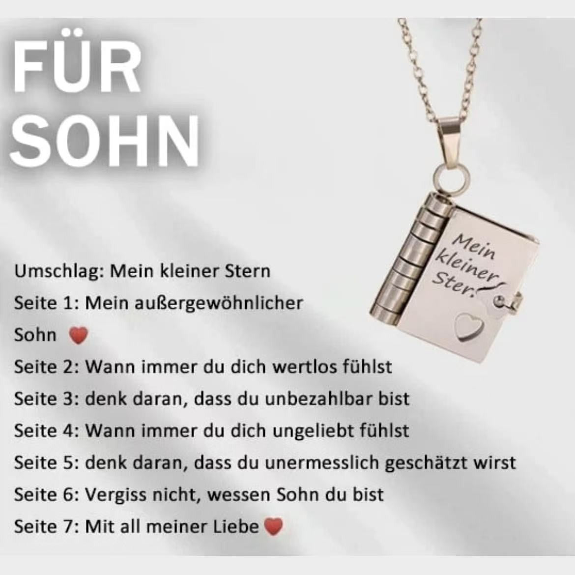 ⏳Zeitlich begrenztes Angebot⏳ 💖 50% RABATT! 📖 Herz-Buch-Halskette – Aufklappbar & besonderes Geschenk ✨