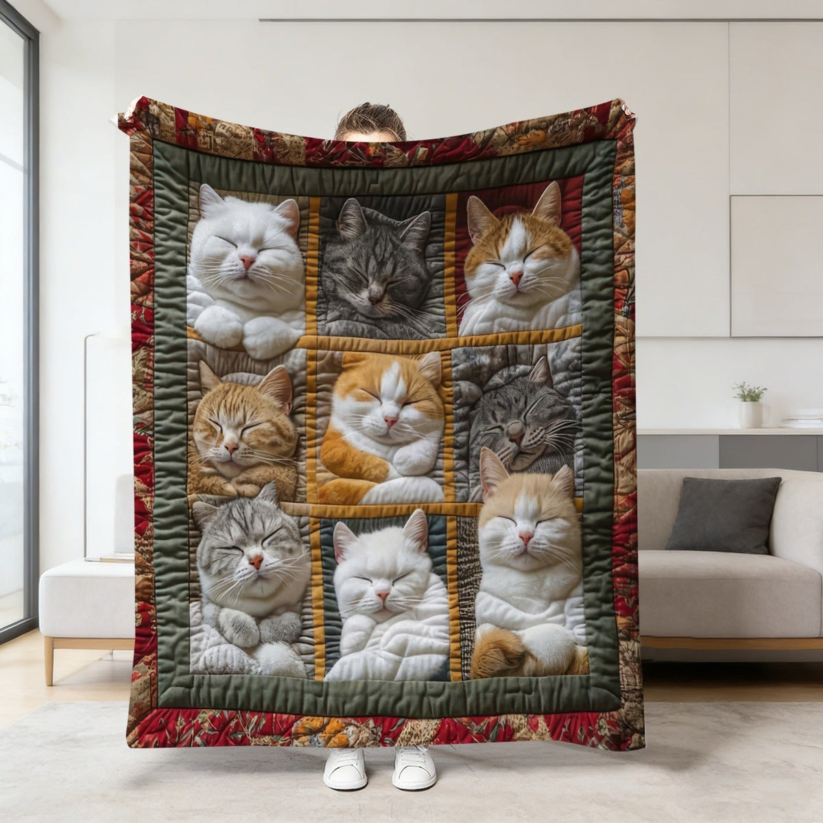 🐱 50% RABATT! 🛋️ Vintage Flanelldecke mit Hühnermuster – Weich, kuschelig & charmant – Ideal für Sofa, Bett & gemütliche Stunden ✨