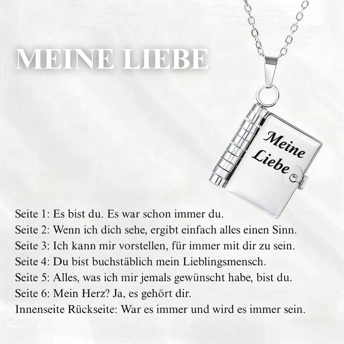 ⏳Zeitlich begrenztes Angebot⏳ 💖 50% RABATT! 📖 Herz-Buch-Halskette – Aufklappbar & besonderes Geschenk ✨