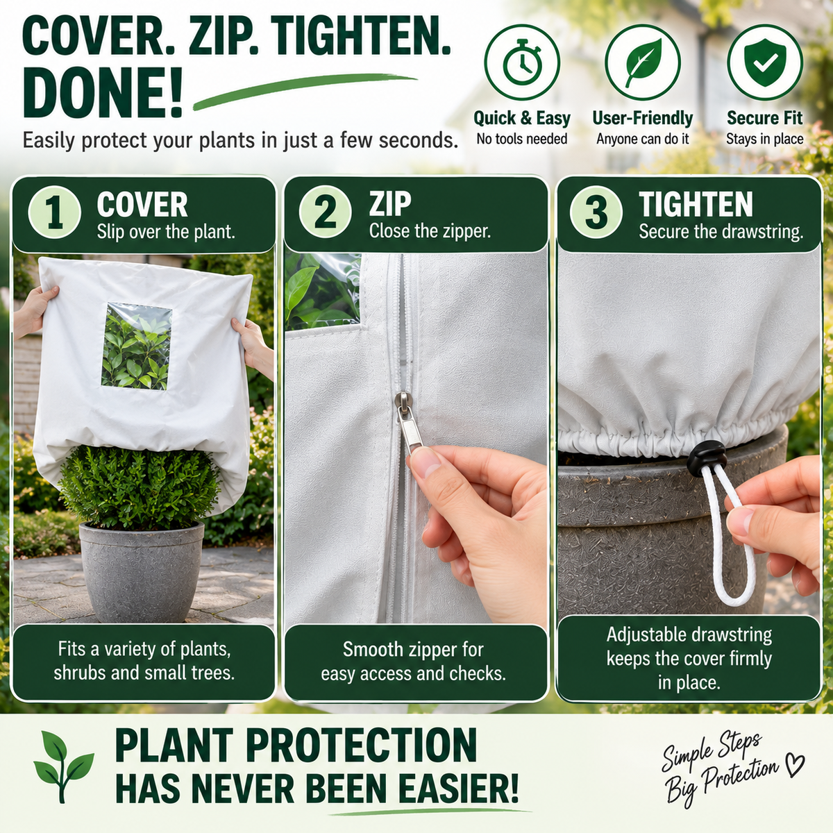 ⏳Zeitlich begrenztes Spezialangebot⏰ WINTERGARTEN-BASICS | Pflanzenschutzabdeckung gegen Frost – Atmungsaktive, wiederverwendbare Abdeckung für Sträucher, Töpfe & junge Bäume