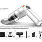 ⏳Zeitlich begrenztes Sonderangebot⏰ Kabelloser Handstaubsauger – 10000 Pa, 120 W, 400 g. 4000-mAh-Akku, 30 Min. Laufzeit. Waschbarer HEPA-Filter. Inkl. Bürste & Breitmauldüse. Weiß/Schwarz/Dunkelgrün ⚡
