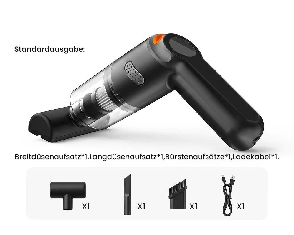 ⏳Zeitlich begrenztes Sonderangebot⏰ Kabelloser Handstaubsauger – 10000 Pa, 120 W, 400 g. 4000-mAh-Akku, 30 Min. Laufzeit. Waschbarer HEPA-Filter. Inkl. Bürste & Breitmauldüse. Weiß/Schwarz/Dunkelgrün ⚡