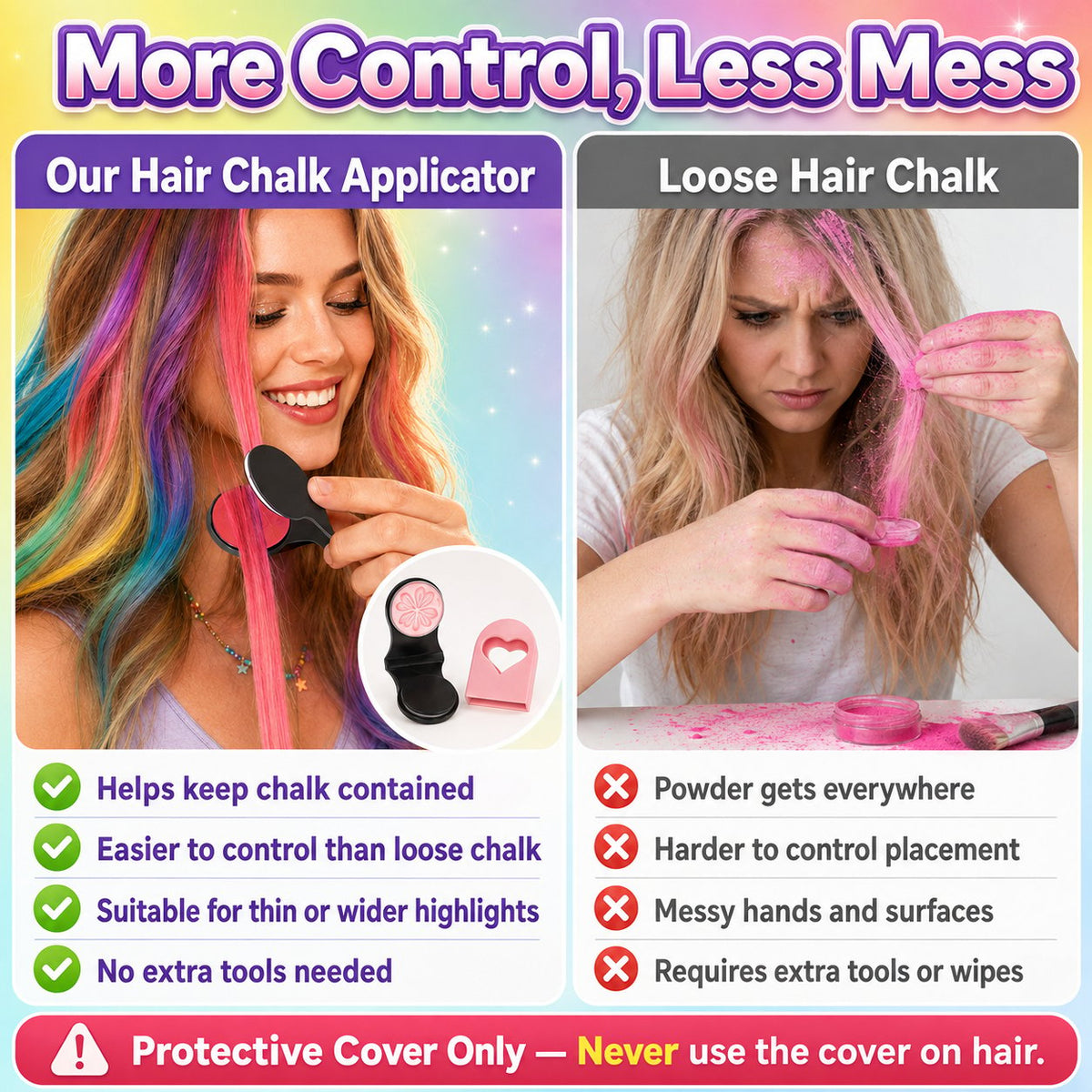 🔥 Nur für kurze Zeit!🎨 12 Farben, 1 Applikator – Temporäre Haarkreide für sofortigen Farbwechsel – ohne Bleichen, ohne Schäden, einfach auswaschen ✨