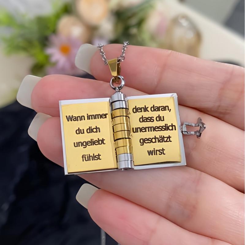 ⏳Zeitlich begrenztes Angebot⏳ 💖 50% RABATT! 📖 Herz-Buch-Halskette – Aufklappbar & besonderes Geschenk ✨