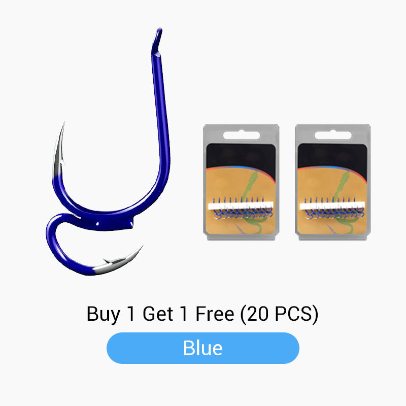 ⏳Zeitlich begrenztes Angebot⏳ Doppel-Angelhaken – Gelb oder Blau, Größen 3# bis 12#