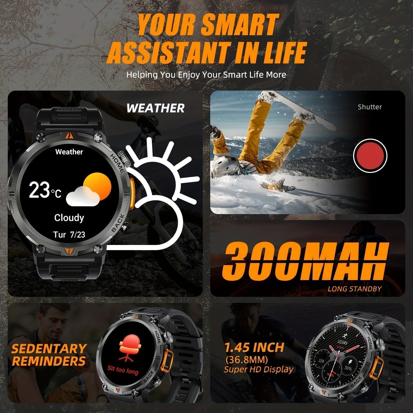 Smartwatch für Sport und Gesundheit mit LED-Leuchten