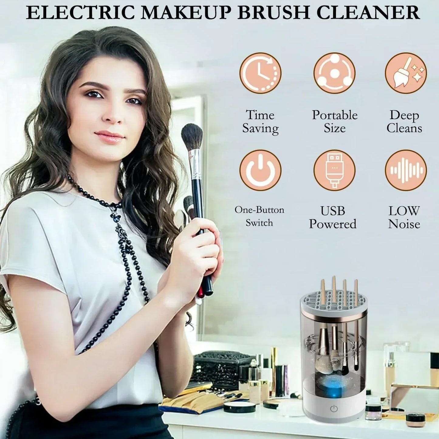 💖 50% RABATT! ✨ AUTOMATISCHER MAKE-UP-PINSELREINIGER - Tiefenreinigung in 3 Minuten, kompakt & tragbar für Reisen, USB-Aufladung mit leisem Betrieb 🌸🚿