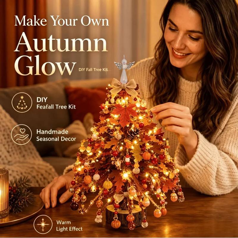 🌲DIY Perlen-Weihnachtsbaum-Bausatz – Handgemachtes Bastelgeschenk mit Engels-Spitze, bunte Mini-Weihnachtsdekoration für Schreibtisch & Tisch (Alles-in-einem-Set)