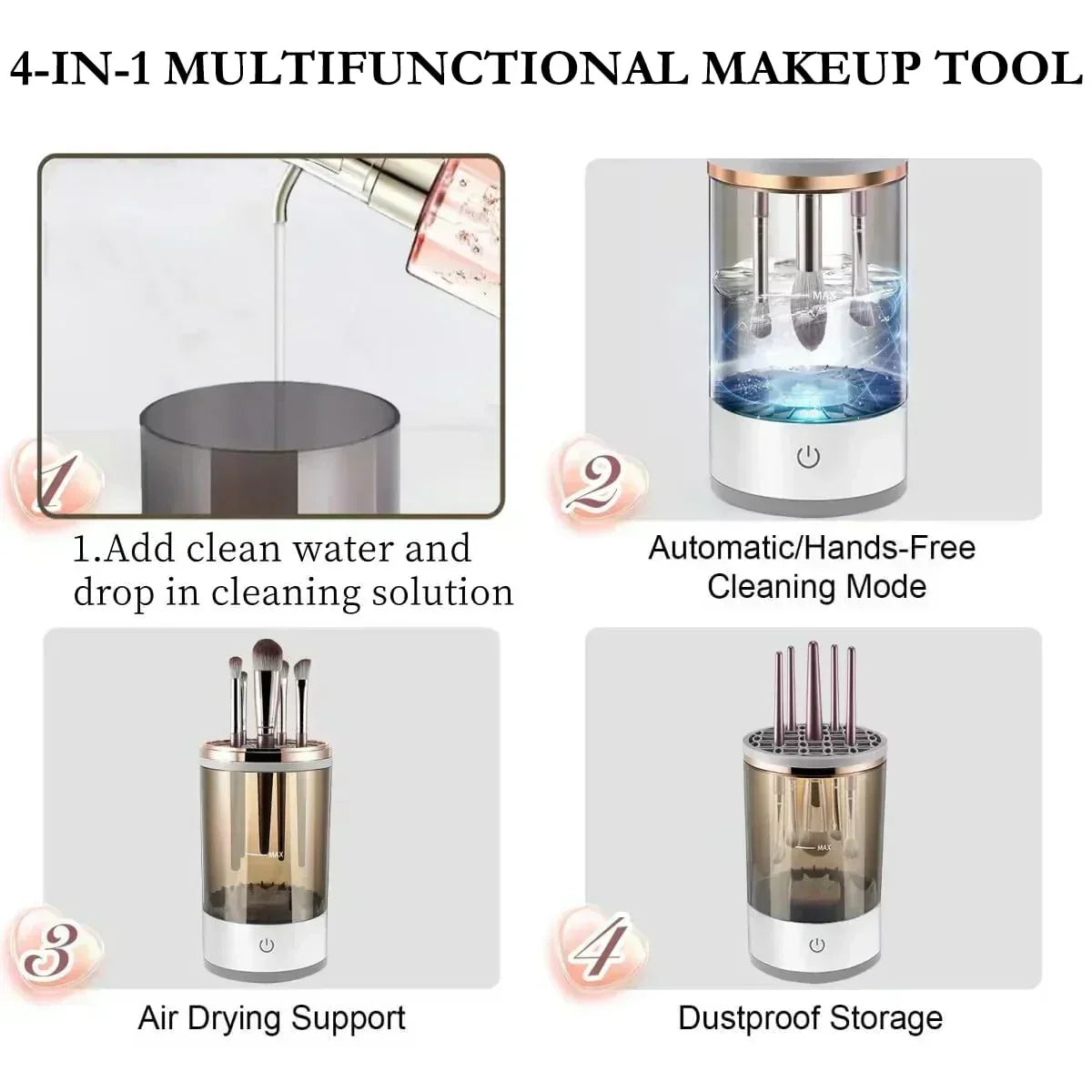 💖 50% RABATT! ✨ AUTOMATISCHER MAKE-UP-PINSELREINIGER - Tiefenreinigung in 3 Minuten, kompakt & tragbar für Reisen, USB-Aufladung mit leisem Betrieb 🌸🚿