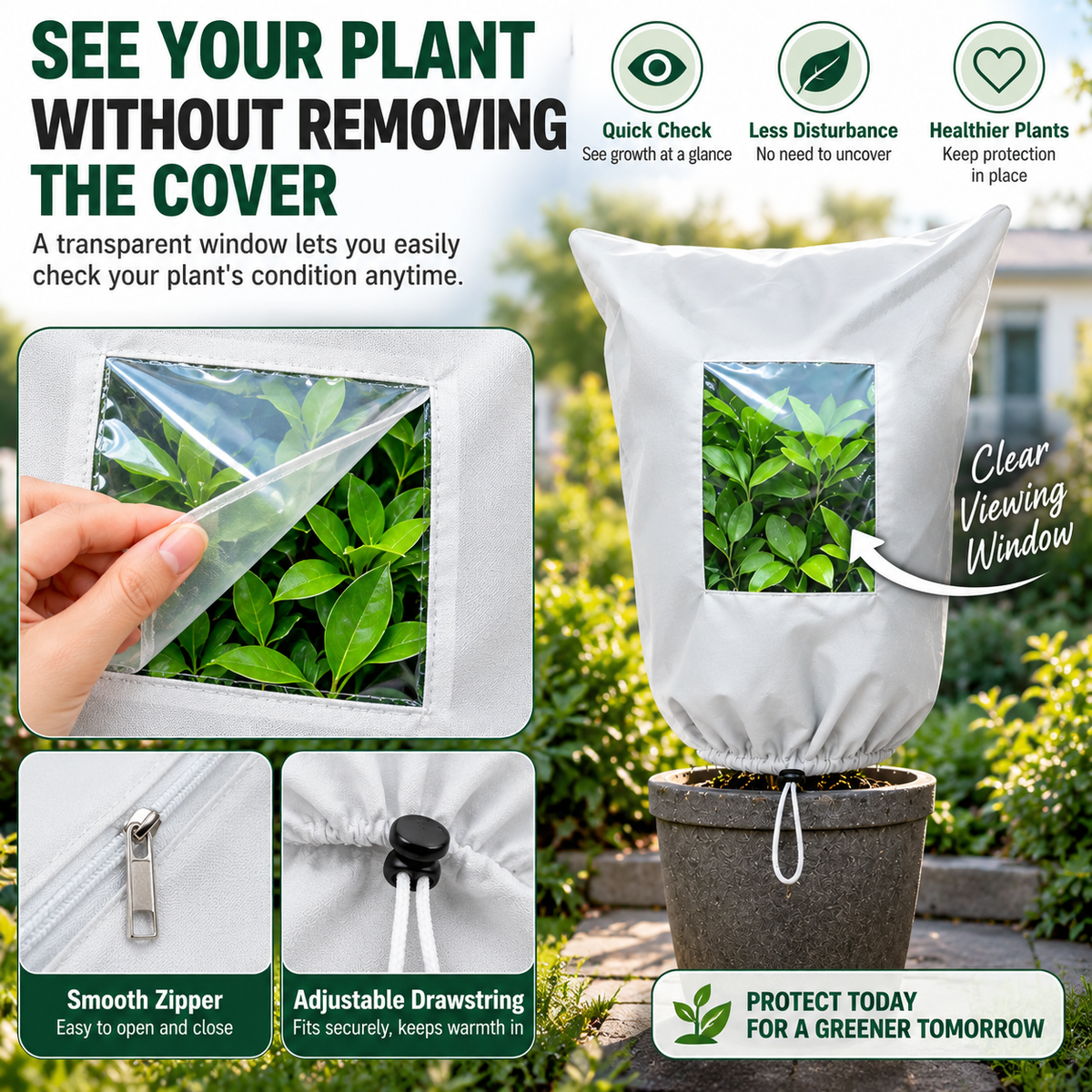 ⏳Zeitlich begrenztes Spezialangebot⏰ WINTERGARTEN-BASICS | Pflanzenschutzabdeckung gegen Frost – Atmungsaktive, wiederverwendbare Abdeckung für Sträucher, Töpfe & junge Bäume