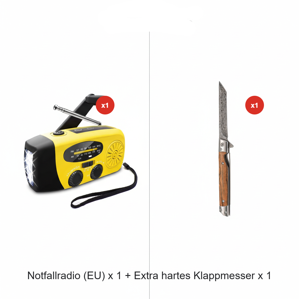 ⏳2026 Neue Ankünfte:：Zeitlich begrenztes Angebot⏳ Solar-Kurbelradio mit AM/FM-Empfang – 3-LED-Taschenlampe, USB-Notladefunktion und 600-mAh-Akku