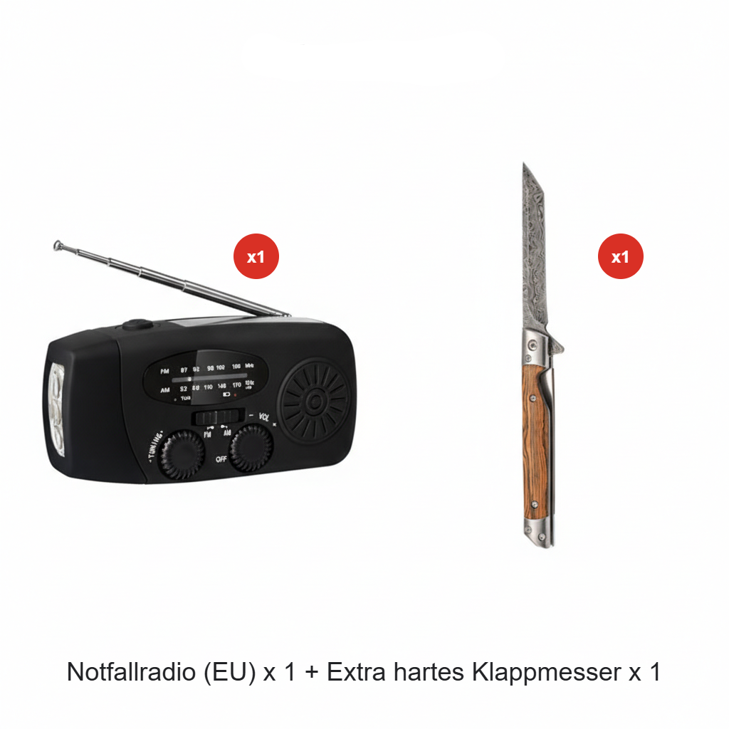 ⏳2026 Neue Ankünfte:：Zeitlich begrenztes Angebot⏳ Solar-Kurbelradio mit AM/FM-Empfang – 3-LED-Taschenlampe, USB-Notladefunktion und 600-mAh-Akku