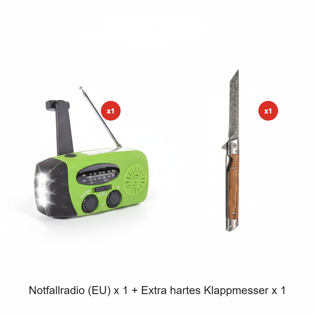 ⏳2026 Neue Ankünfte:：Zeitlich begrenztes Angebot⏳ Solar-Kurbelradio mit AM/FM-Empfang – 3-LED-Taschenlampe, USB-Notladefunktion und 600-mAh-Akku