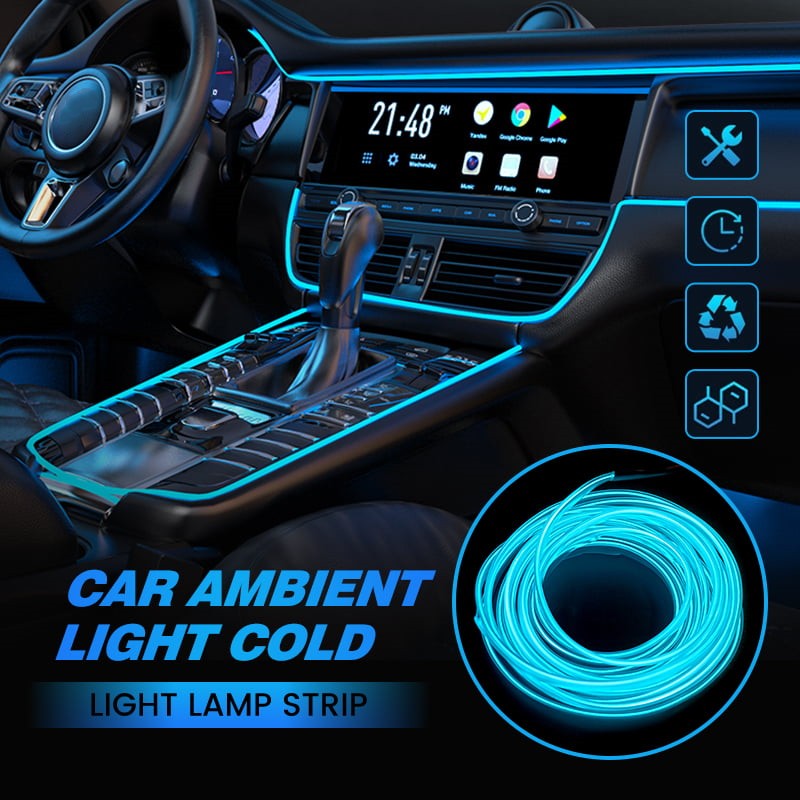 ⏳Zeitlich begrenztes Angebot⏳ Flexible USB-Ambientebeleuchtung fürs Auto – 5 V, zuschneidbarer Lichtleiter in 1, 2 oder 3 m und neun Farben
