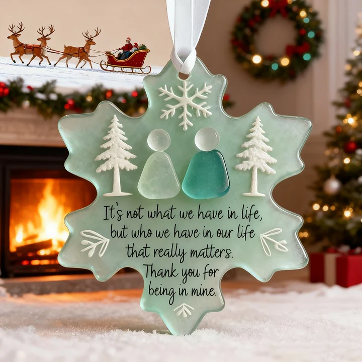 🎄Weihnachts-Vorverkauf €3.69!!☃️🌊Schneeflockenförmige Meerglas-Freundschaftsdeko❄✨ Von der Natur geformt & von Hand gefertigt!