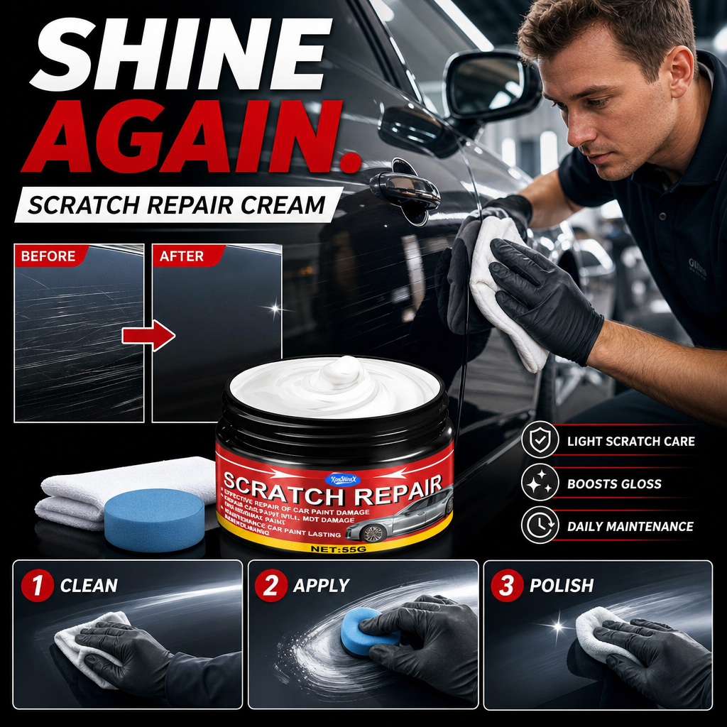 ✨Universelle Kratzer-Reparaturpaste für Autos – feine Kratzer entfernen, polieren & Glanz zurückbringen 🚗