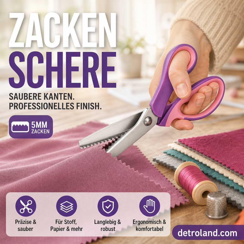 📢📢 50 % RABATT!! 🥳✨ Multifunktionale Zickzack-Schere, gezackte Schere ✂️🧵