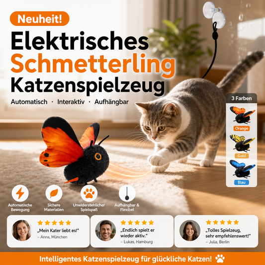 🦋🐱 Intelligentes Schmetterlingsspielzeug mit Sensor – 50 % reduziert! Bewegungsaktiviert, realistischer Flug, interaktives Spiel – unterhält Ihre Katze stundenlang. 🔥✨