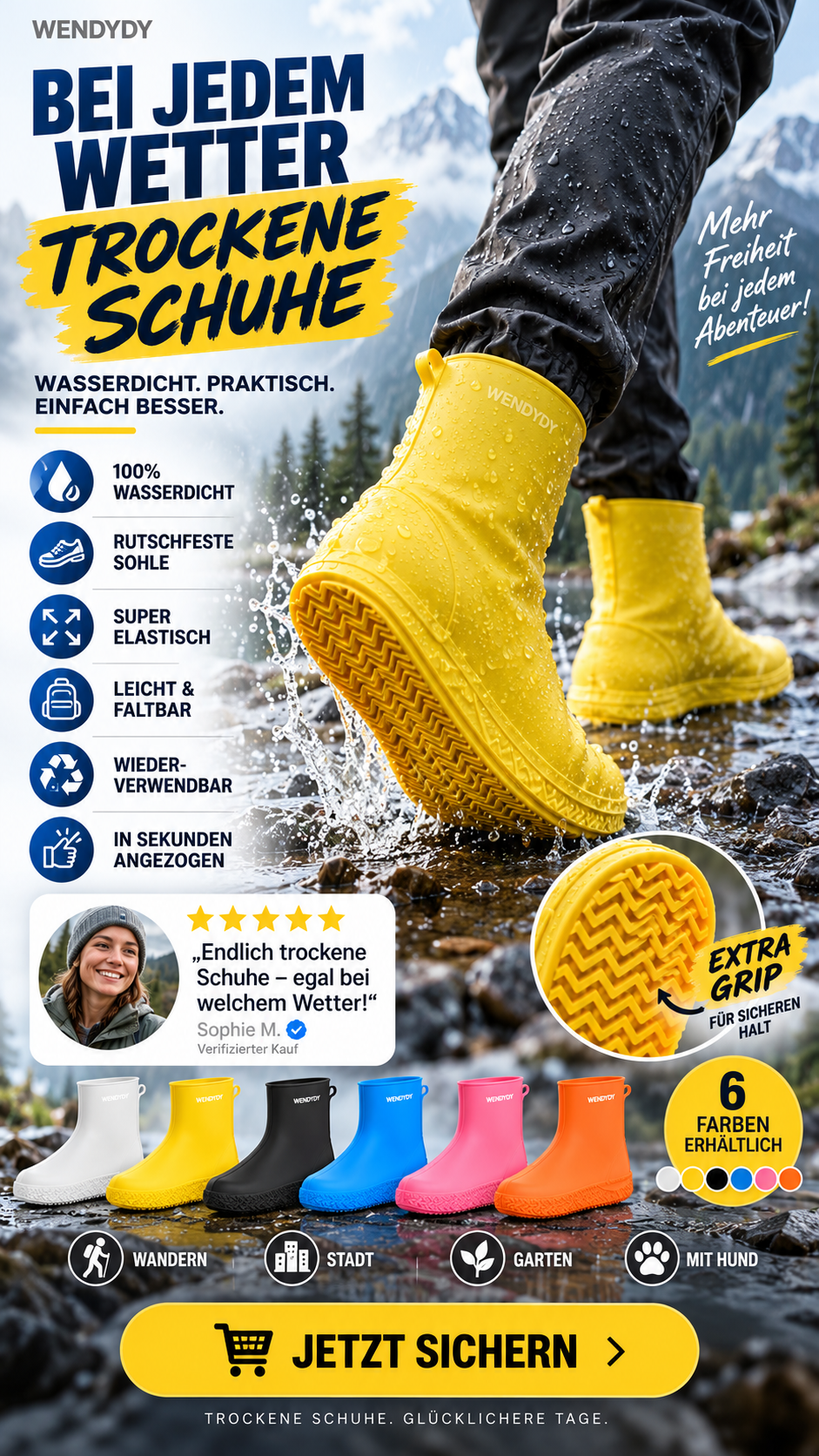 🌧️ Jetzt 50% sparen! Regen & Schmutz? Kein Problem! – Dicke, abriebfeste & wasserdichte Überschuhe – Gcom – schützen Schuhe zuverlässig & sind schnell angezogen ✨