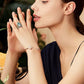 Turquoise Six-character Mantra Nine-eyed Dzi Bead Ring