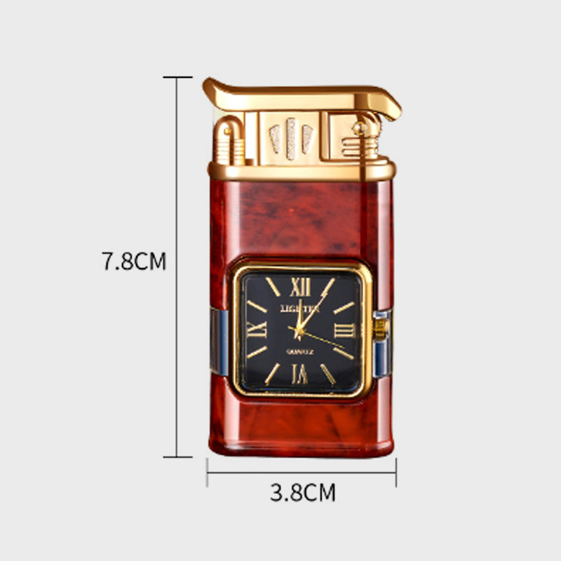 [Kreatives Geschenk] 2-in-1 Aufblasbares Winddichtes Feuerzeug mit Metallzifferblatt