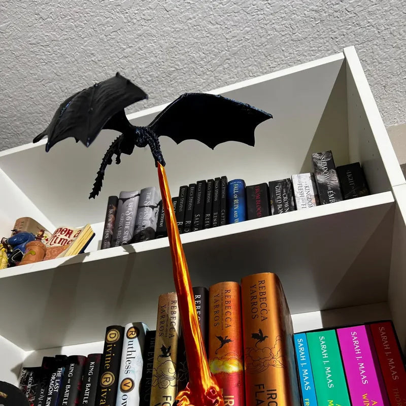 🐉 PROMO-BLITZ: 50% RABATT! 🔥 Drachenflammen-Dekoration – Seiden-PLA – Realistischer Flammeneffekt für Bücherregal & Halloween-Deko 🎃