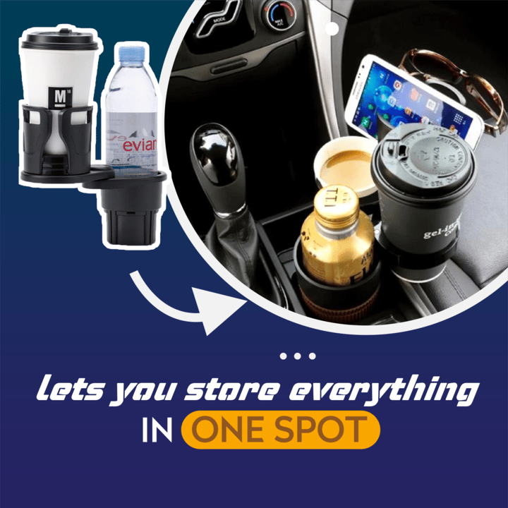 🚗💥 50% Rabatt! ! 📦Nie wieder Chaos im Auto – Universal-Getränkehalter & Allzweck-Organizer – Getränke, Handy & Kleinteile immer griffbereit ✨