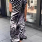 Lässiges bedrucktes Kurzarmkleid