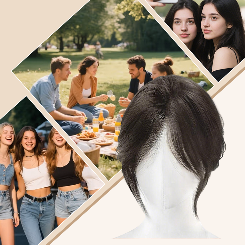 🍃 Natürlicher Pony-Seitenteil zum Anklipsen