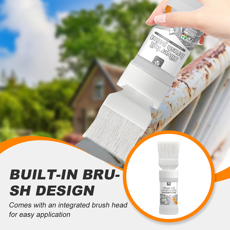 🖌️ Wasserbasierte Metallic-Silber-Farbe – Deckend, schnell trocknend & mit integriertem Pinsel – Ideal für kreative Projekte & Deko ✨