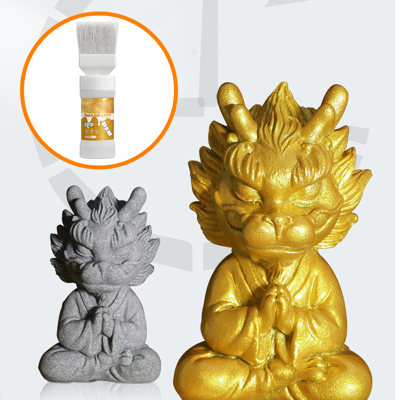 🖌️ Wasserbasierte Metallic-Silber-Farbe – Deckend, schnell trocknend & mit integriertem Pinsel – Ideal für kreative Projekte & Deko ✨