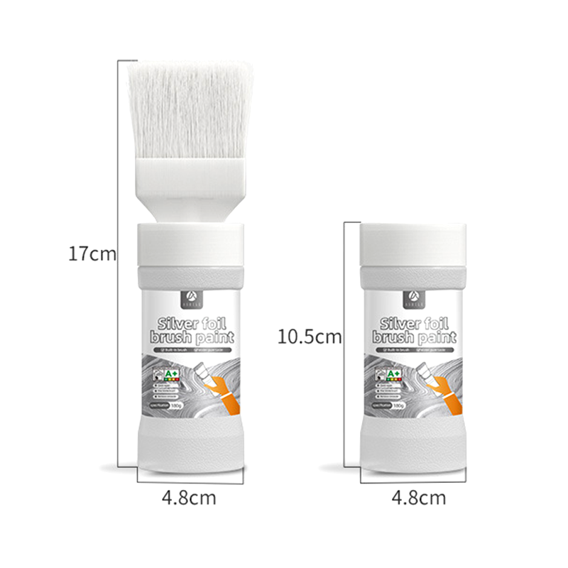 🖌️ Wasserbasierte Metallic-Silber-Farbe – Deckend, schnell trocknend & mit integriertem Pinsel – Ideal für kreative Projekte & Deko ✨