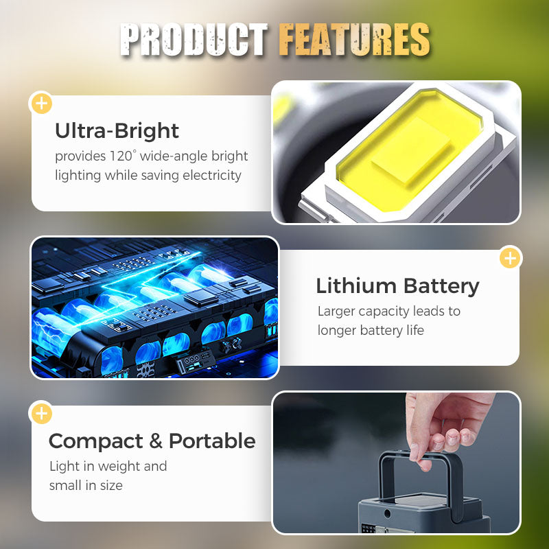 🌙 Nie ohne Licht im Dunkeln! – Tragbare, wasserdichte Solar-Campinglampe – solarbetrieben, robust & immer einsatzbereit – perfekt für Camping & Outdoor 🔦✨