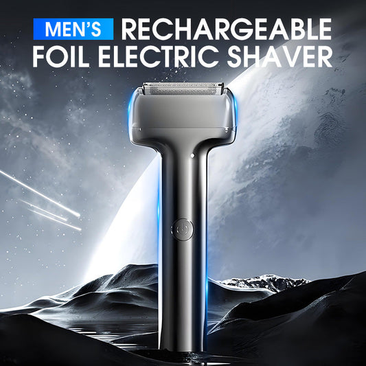 🪒 Wiederaufladbarer Folienrasierer für Herren – 60 Min Akku, IPX6 & kabellose Rasuraschbar & Flüsterleise für empfindliche Haut 🧔⚡