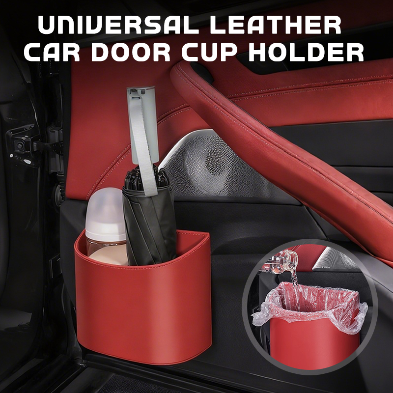 🥳2026 HEIßER VERKAUF🥳💞95.000 VERKAUFT!🚗🧺 50% RABATT! Leder-Auto-Tür-Becherhalter – Weite Öffnung, leichter Zugriff auf Getränke & Handy. Clip-on für sicheren Halt. PU-Leder, robust & stilvoll. 🛡️✨
