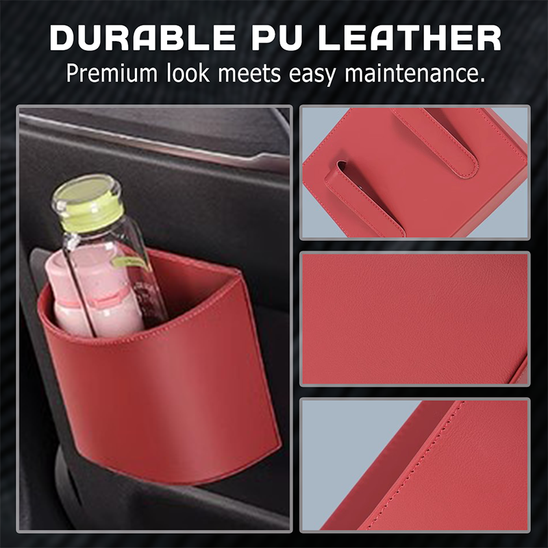 🥳HEISSER VERKAUF 2026🥳💞ÜBER 50.000 VERKAUFT!🚗🧺Getränkehalter aus Leder für die Autotür – Breite Öffnung, Getränke und Handy sind leicht zu erreichen. Sicherer Halt durch Clip-Befestigung. PU-Leder, robust und stilvoll. 🛡️✨