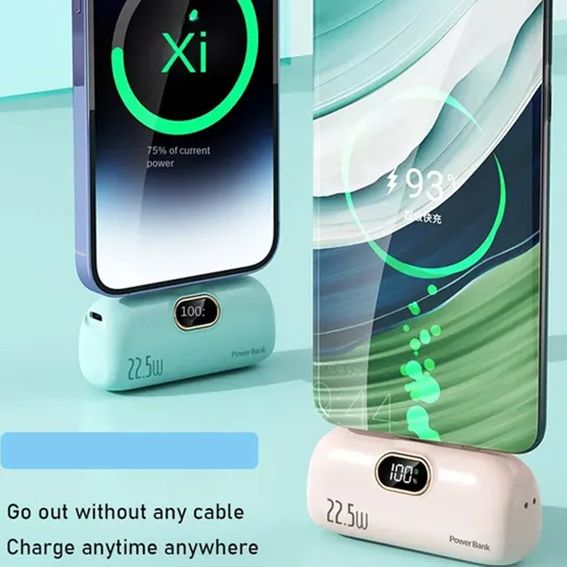 📱 Mini-Powerbank 5000mAh – Tragbar & Schnellladung – Kompakte Größe, ideal für Reisen, Alltag oder Notfälle – passt in jede Tasche 🔌✨