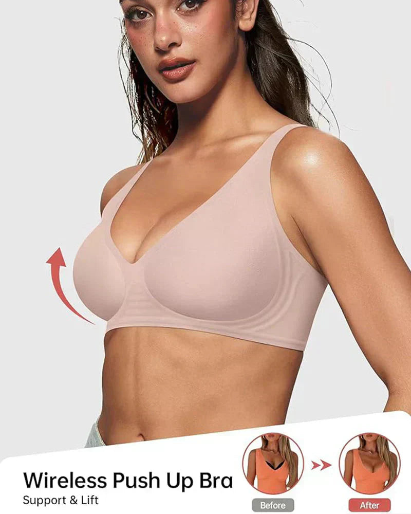 💕  – der ultra-bequeme, drahtlose Damen-BH: nahtlos, Tief-V & Push-Up