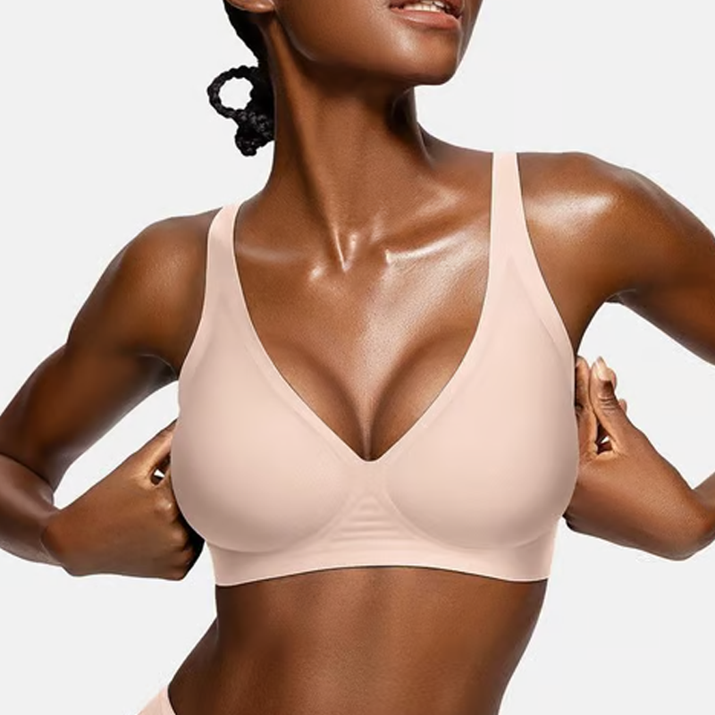 💕  – der ultra-bequeme, drahtlose Damen-BH: nahtlos, Tief-V & Push-Up