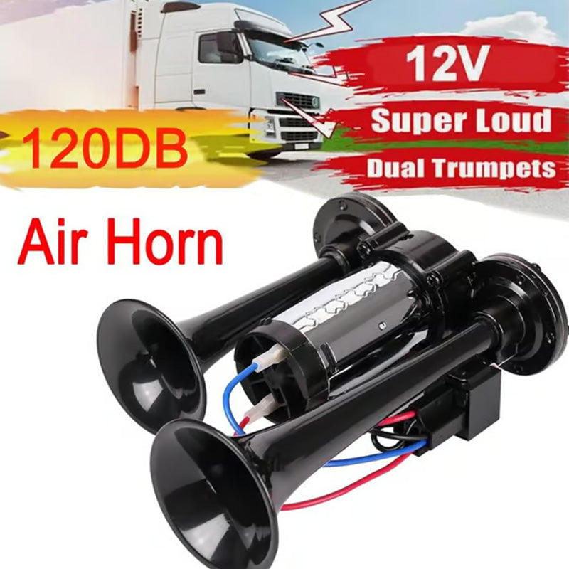 🚛 Lauter als jede Baustelle! – 120dB Zug-Hupe für LKW, Auto & Boot – 12V/24V, wasserdicht, ohne Bohren – in 5 Minuten montiert!