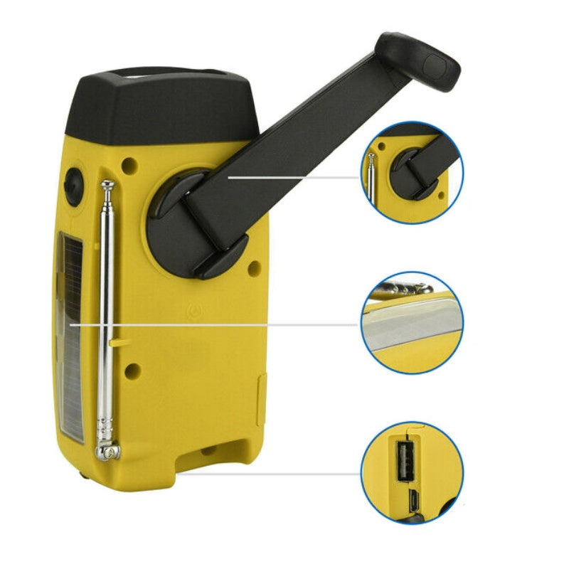 ⏳2026 Neue Ankünfte:：Zeitlich begrenztes Angebot⏳ Solar-Kurbelradio mit AM/FM-Empfang – 3-LED-Taschenlampe, USB-Notladefunktion und 600-mAh-Akku
