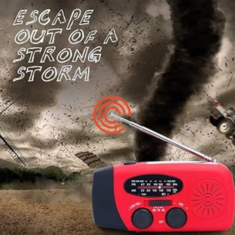 ⏳2026 Neue Ankünfte:：Zeitlich begrenztes Angebot⏳ Solar-Kurbelradio mit AM/FM-Empfang – 3-LED-Taschenlampe, USB-Notladefunktion und 600-mAh-Akku